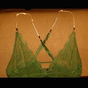 Emerald green Sworvoski Crystal straps Babydoll